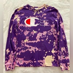 Champion Purple & White Tie-Dye long sleeve